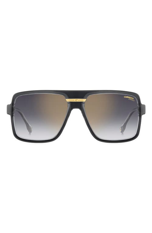 Carrera Eyewear Victory 59mm Gradient Rectangular Flat Top Sunglasses In Grey/grey