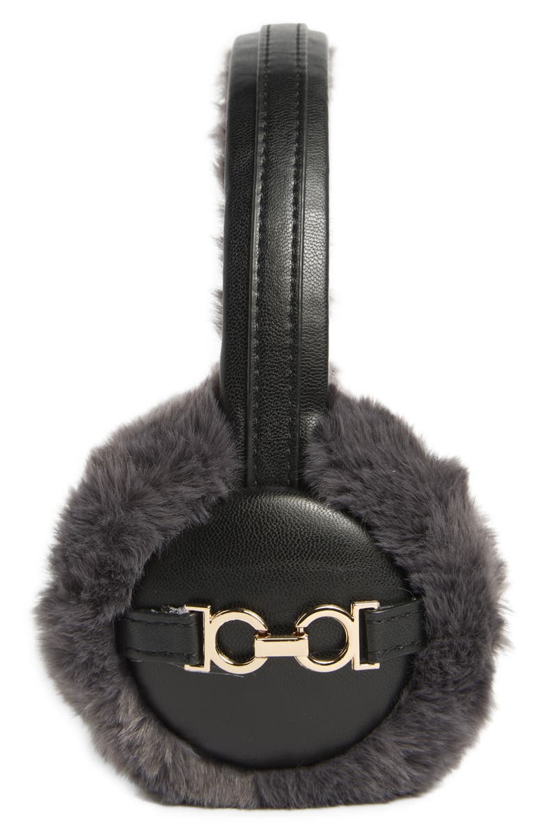 Vince Camuto Faux Fur Earmuffs, Alternate, color, Black