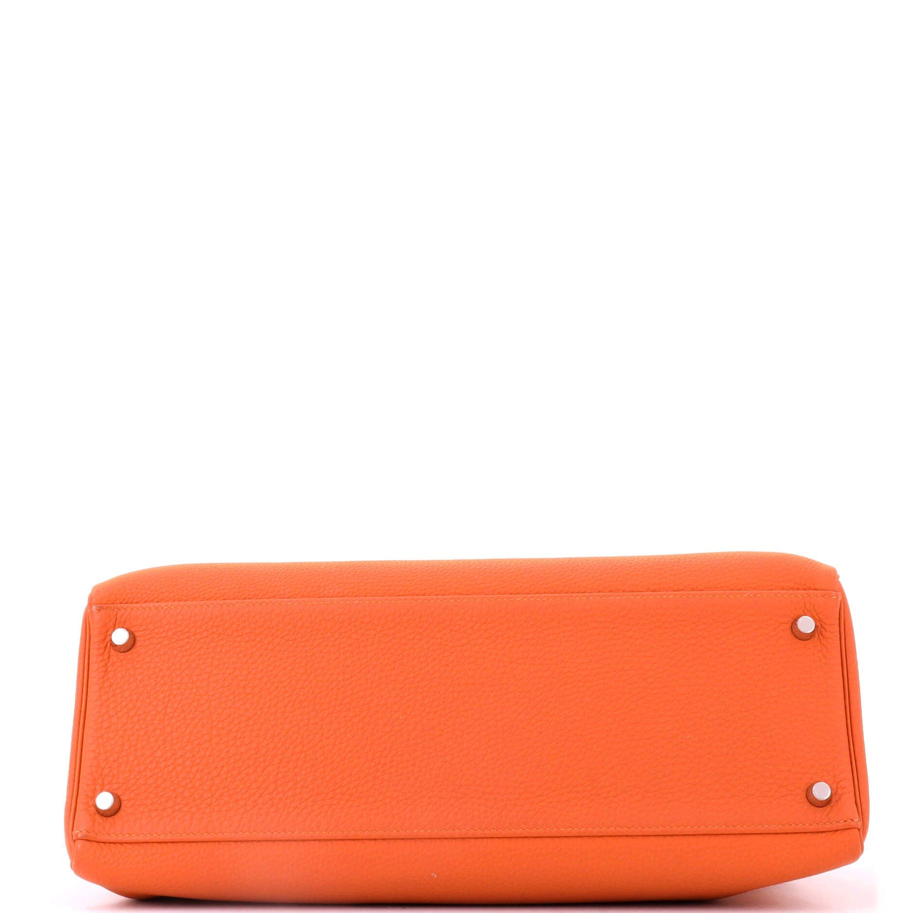 Pre-Owned Hermes Kelly Handbag Orange Togo with Palladium Hardware 35, Alternate, color, Orange H