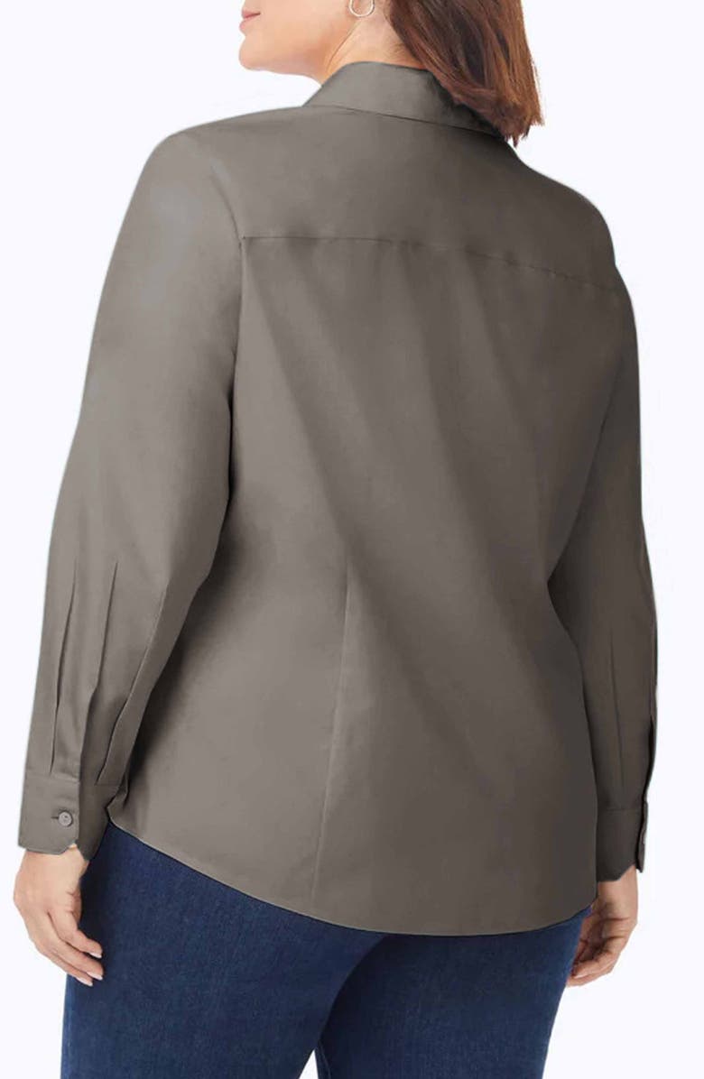 Foxcroft Dianna Non-Iron Button-Up Shirt, Alternate, color, Charcoal