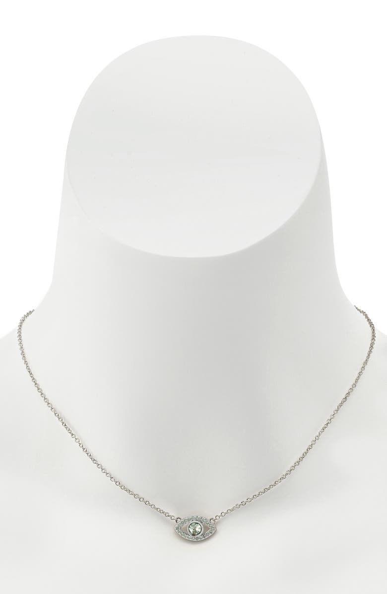 Kurt Geiger London Pavé Evil Eye Pendant Necklace, Alternate, color, Light Green