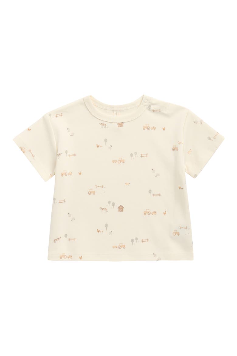 Kids' Farm Print Boxy Organic Cotton T-Shirt, Main, color, IVORY