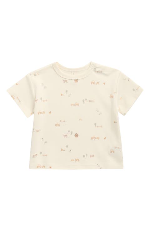 Kids' Farm Print Boxy Organic Cotton T-Shirt (Baby & Toddler)