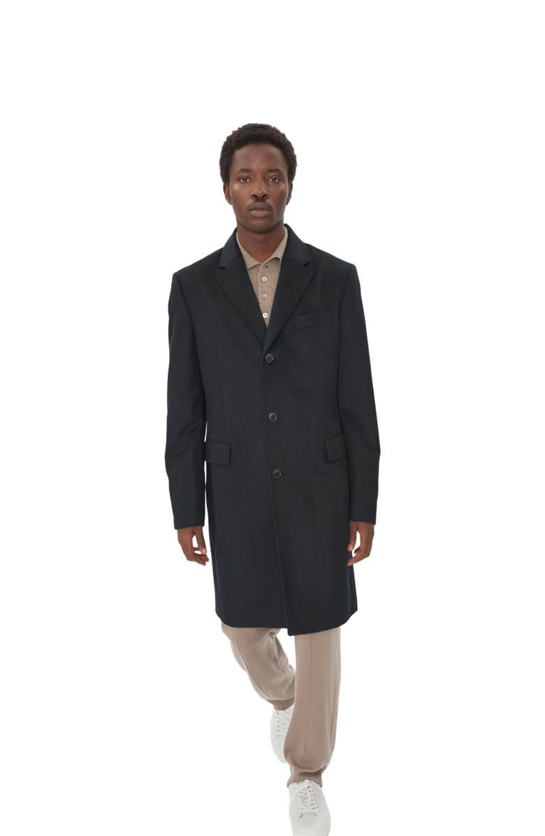 GOBI Mongolian Cashmere Classic Single Breasted Coat, Main, color, Black