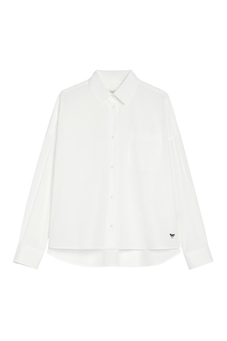 Aureo Cotton Button-Up Shirt, Alternate, color, WHITE