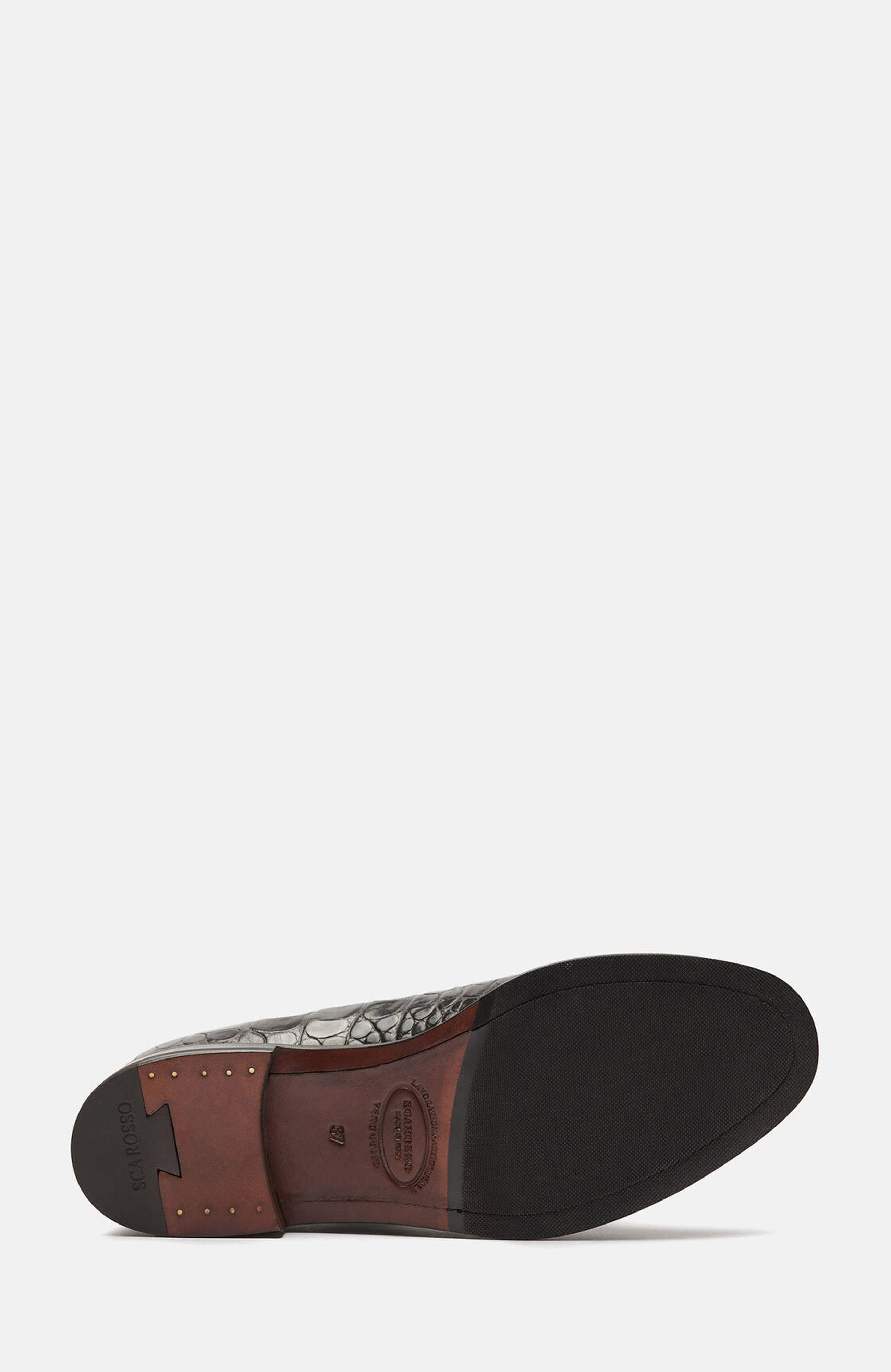 Sienna Loafers, Alternate, color, Brown - Croco-Printed Calf