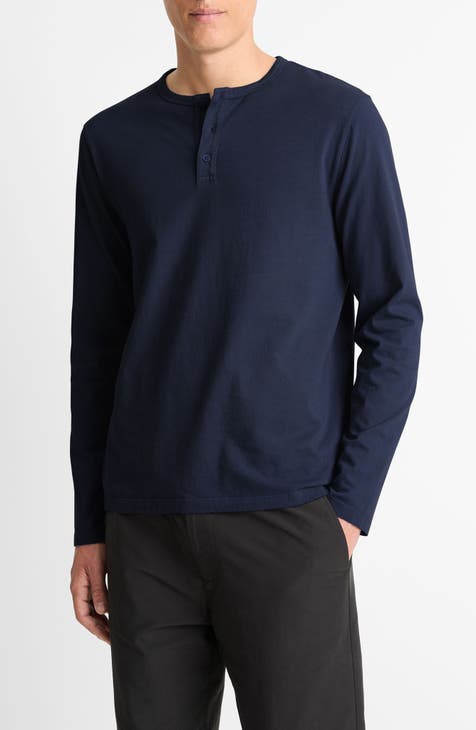 Vince Navy Henley Crew good neck sweater