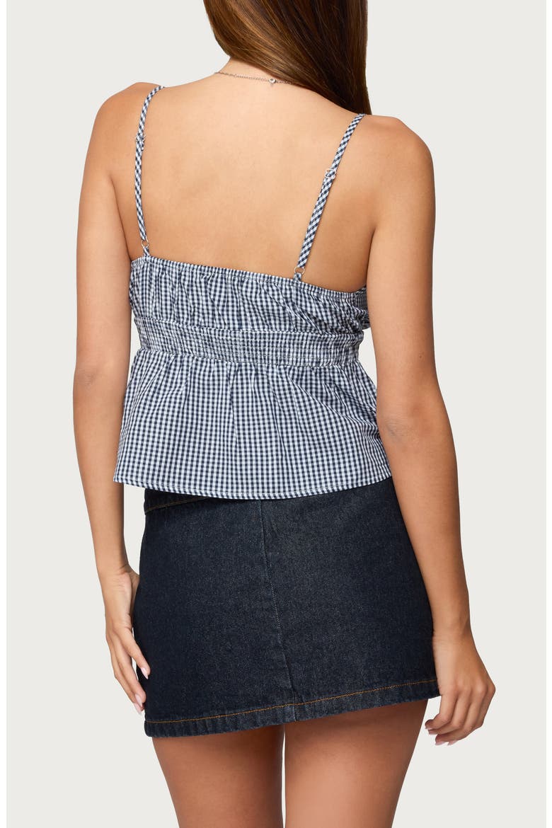 Zahara Gingham Babydoll Camisole, Alternate, color, NAVY