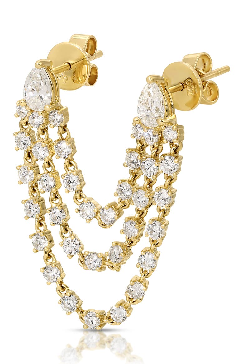 Bianca 18k Gold Diamond Double Earrings, Main, color, 18K YELLOW GOLD