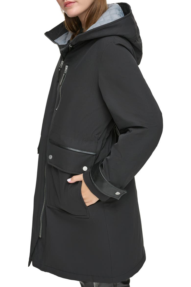Water Resistant Hooded Jacket, Alternate, color, BLACK