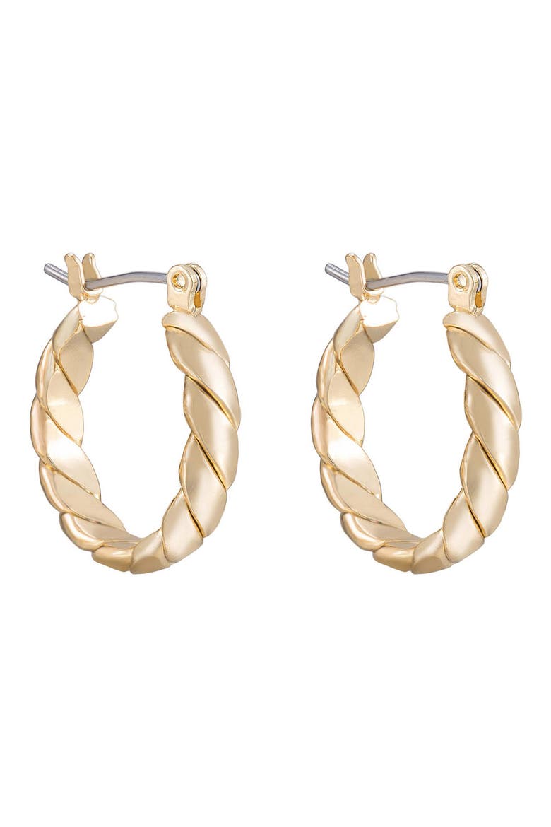 Textured Huggie Hoop Earrings, Alternate, color, GOLD