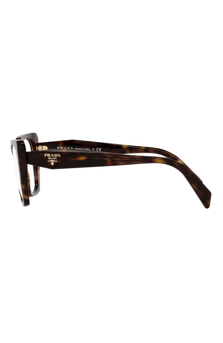 Prada 54mm Square Optical Glasses, Alternate, color, Tortoise