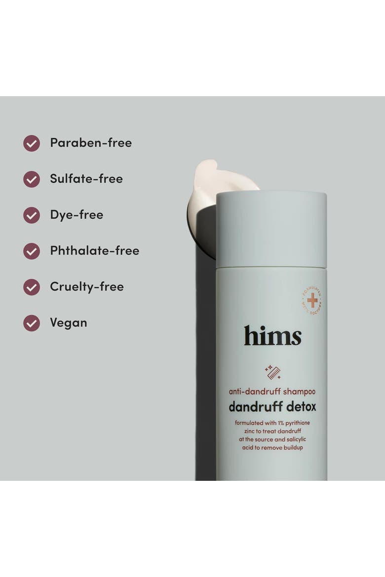 Dandruff Detox Shampoo Purifying, Soothing, Zinc Pyrithione Formula with Argan & Avocado Oils, Alternate, color, White