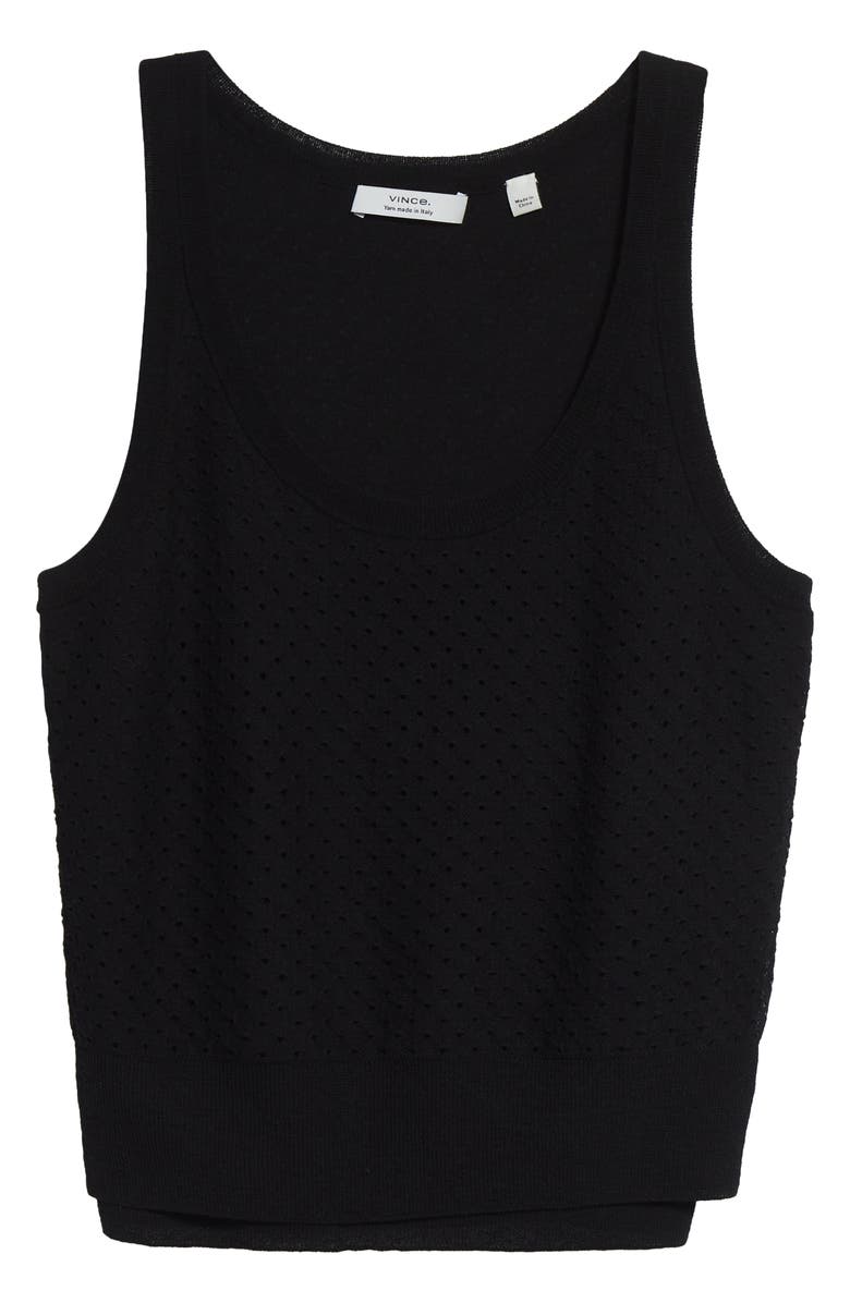Vince Double Layer Mesh Sweater Tank, Alternate, color, Black