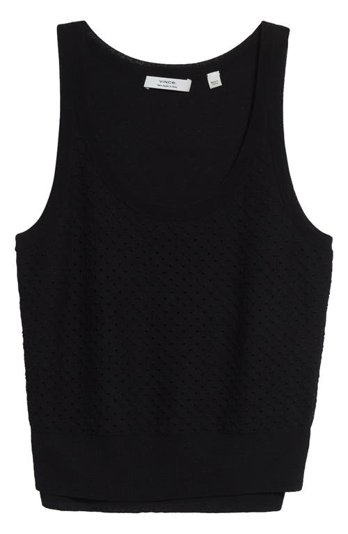 Vince Double Layer Mesh Sweater Tank In Black
