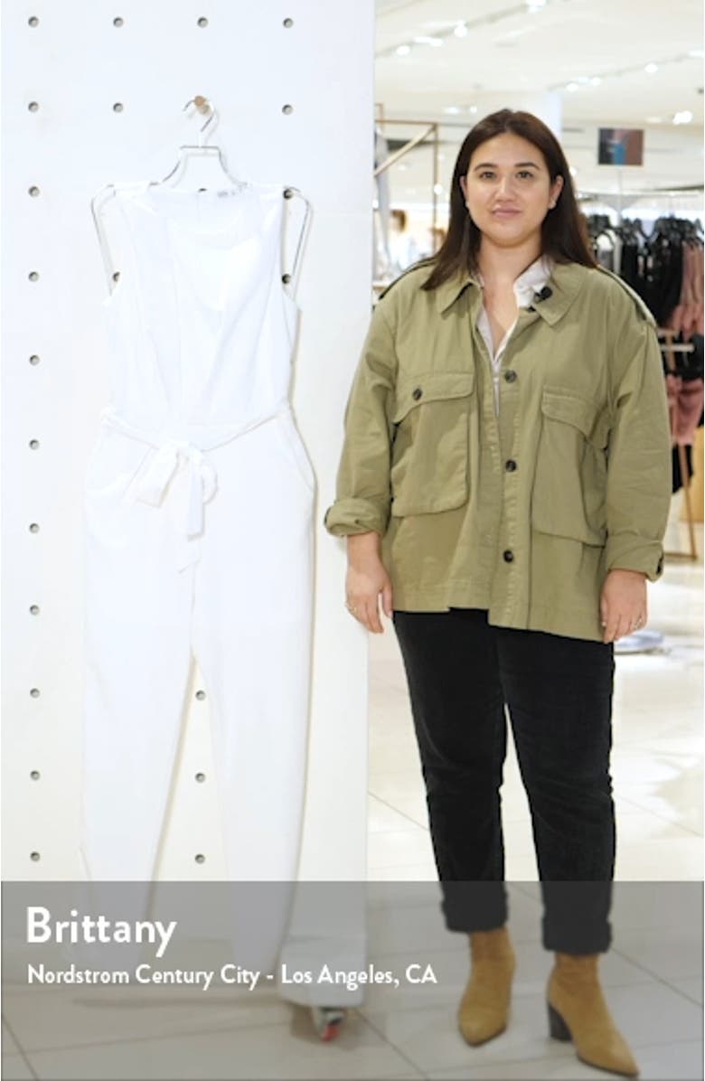 Sleeveless Stretch Crepe Jumpsuit, sales video thumbnail