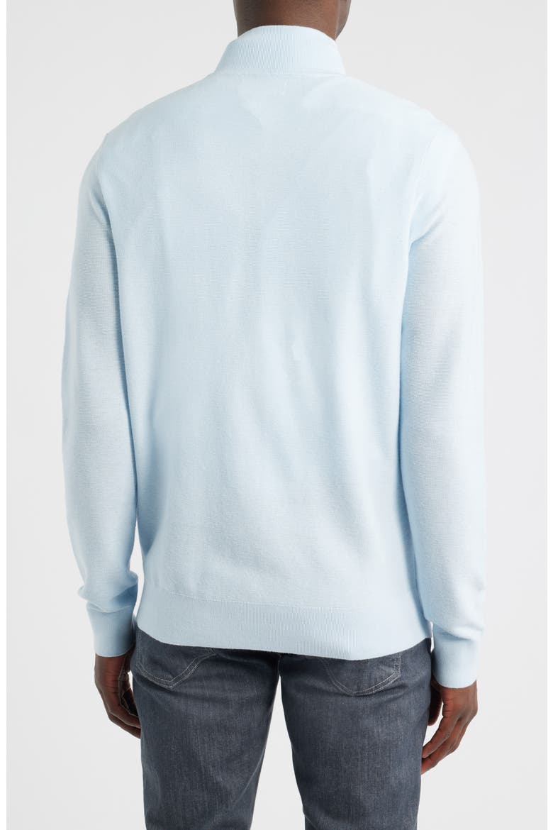 Cotton & Silk Quarter Zip Sweater, Alternate, color, BLUE DIAMOND