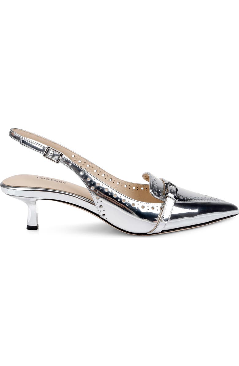 L'AGENCE Lourdes Slingback Pointed Toe Kitten Heel Pump, Alternate, color,