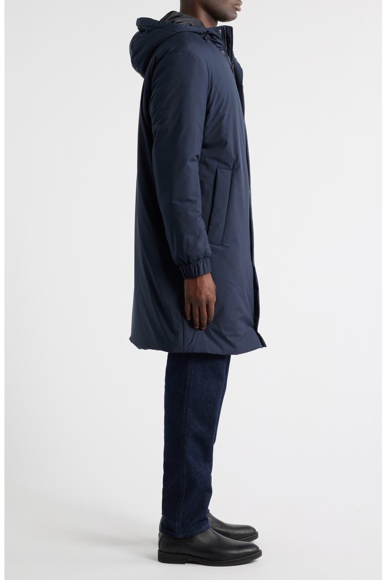 Jared Padded Water Repellent Longline Hooded Jacket, Alternate, color, DARK BLUE