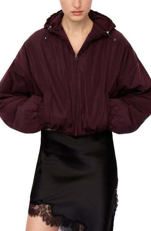 Oversize Hooded Crop Zip Jacket