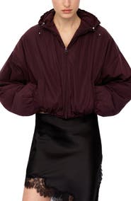 MANGO Oversize Hooded Crop Zip Jacket