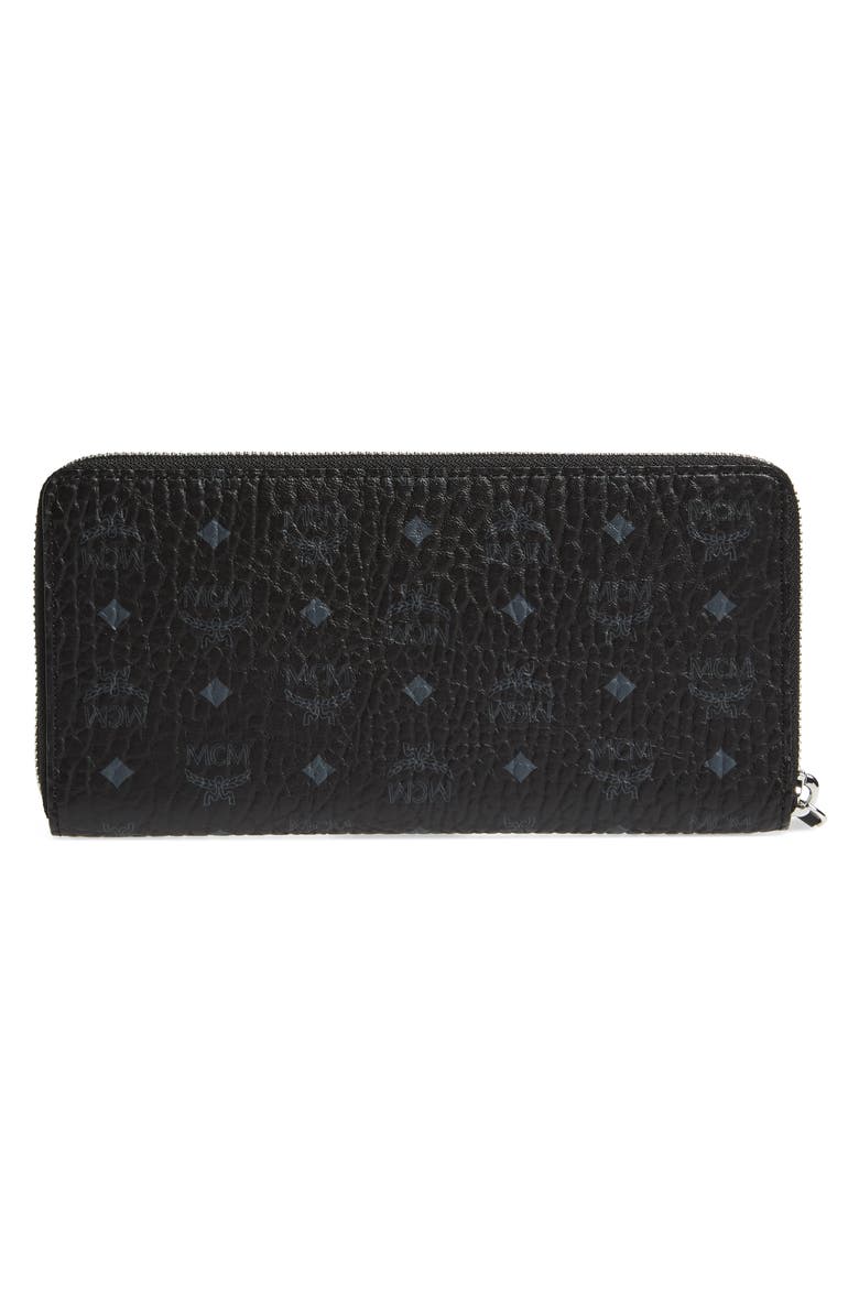 Visetos Original Zip Around Coated Canvas Wallet, Alternate, color, BLACK
