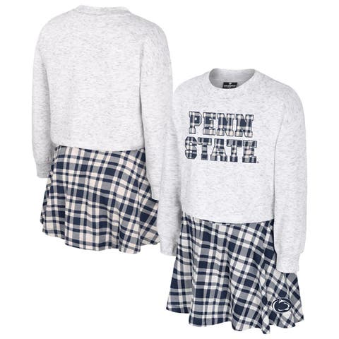 Girls Youth Colosseum Gray Penn State Nittany Lions Marceline Plaid Skirt and Top Set