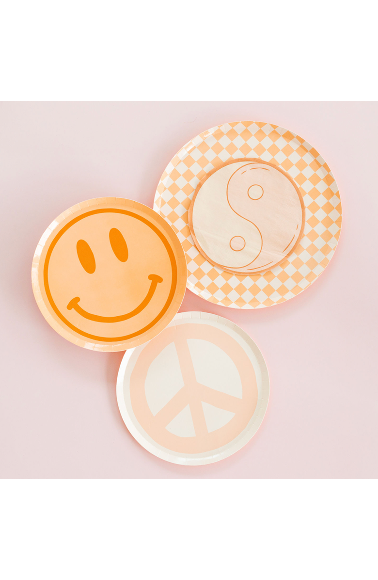 Jollity & Co Peace & Love Smile Dessert Plates, Alternate, color, Assorted Pre-Pack