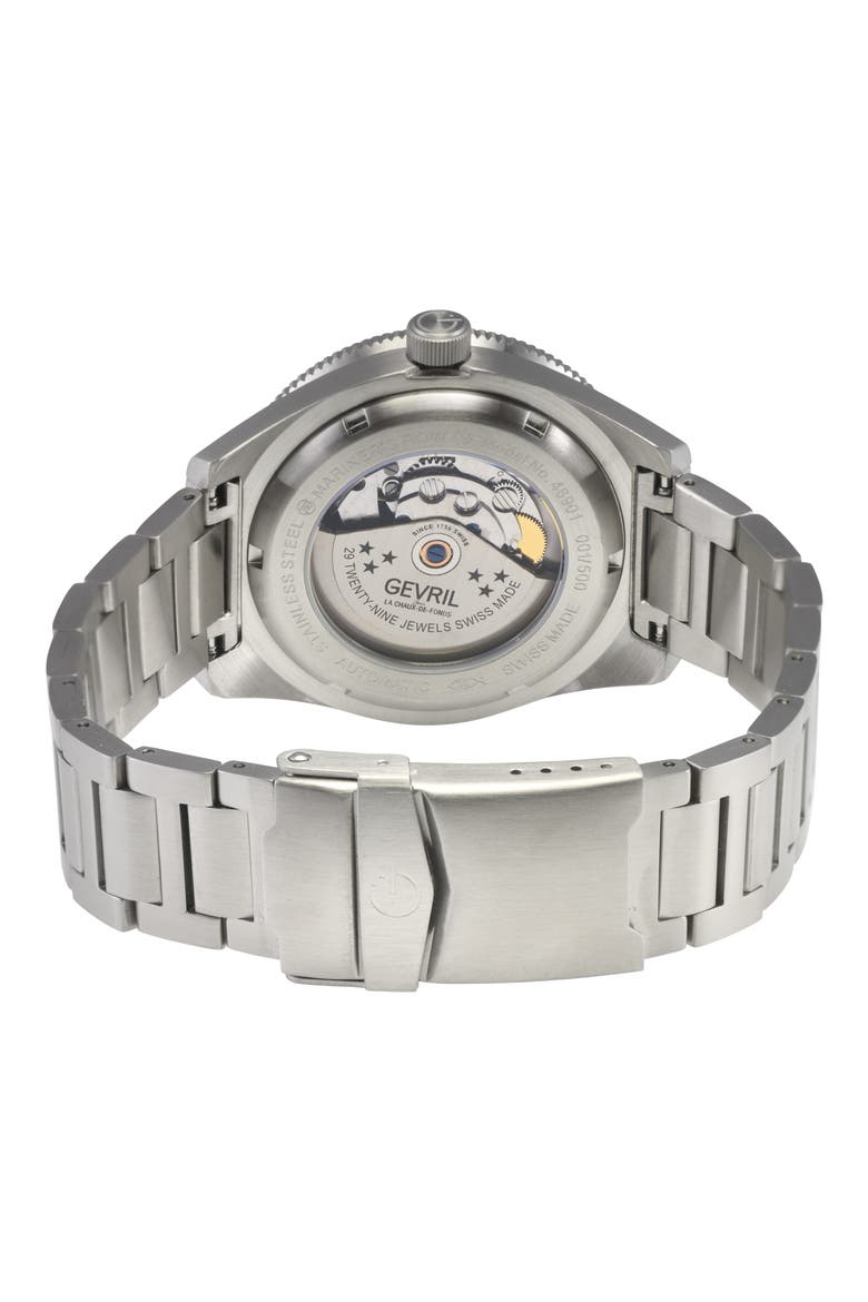 Mariner Row Automatic Bracelet Watch, Alternate, color, SILVER