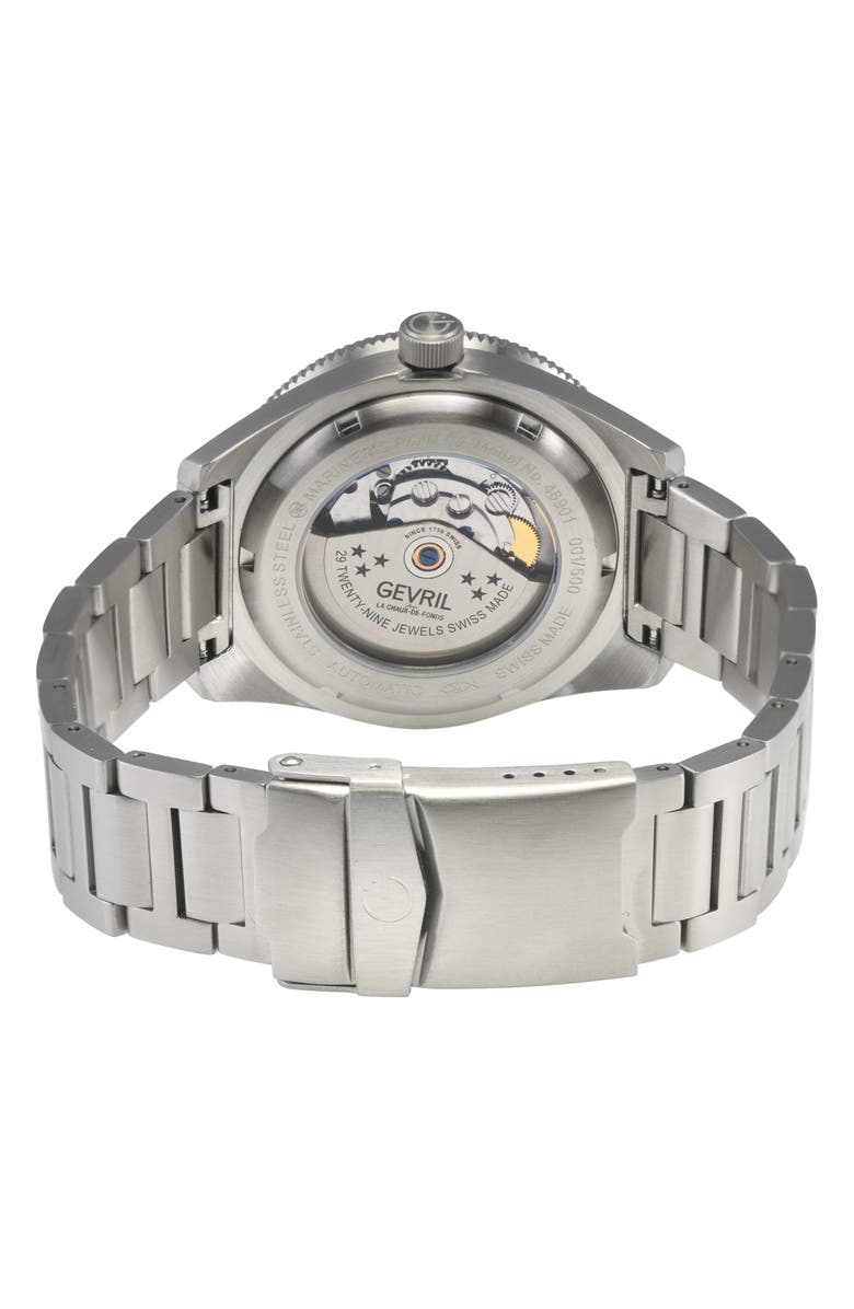 GEVRIL Mariner Row Automatic Bracelet Watch, Alternate, color,