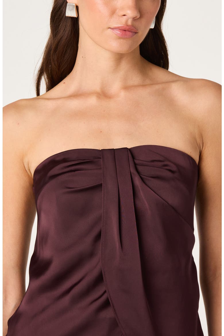 Keona Strapless Twisted Front Top, Alternate, color, RAISIN
