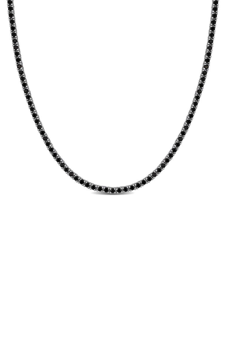 Sterling Silver Black Spinel Tennis Necklace, Main, color, BLACK