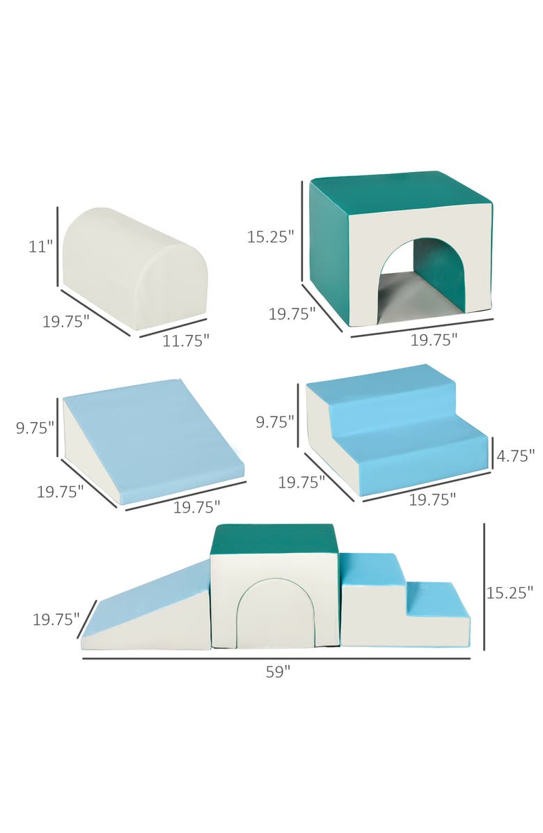Qaba Foam Play Set for Toddlers, Easy-to-clean Soft & Safe Climbing Set, Alternate, color, Multi-Colored