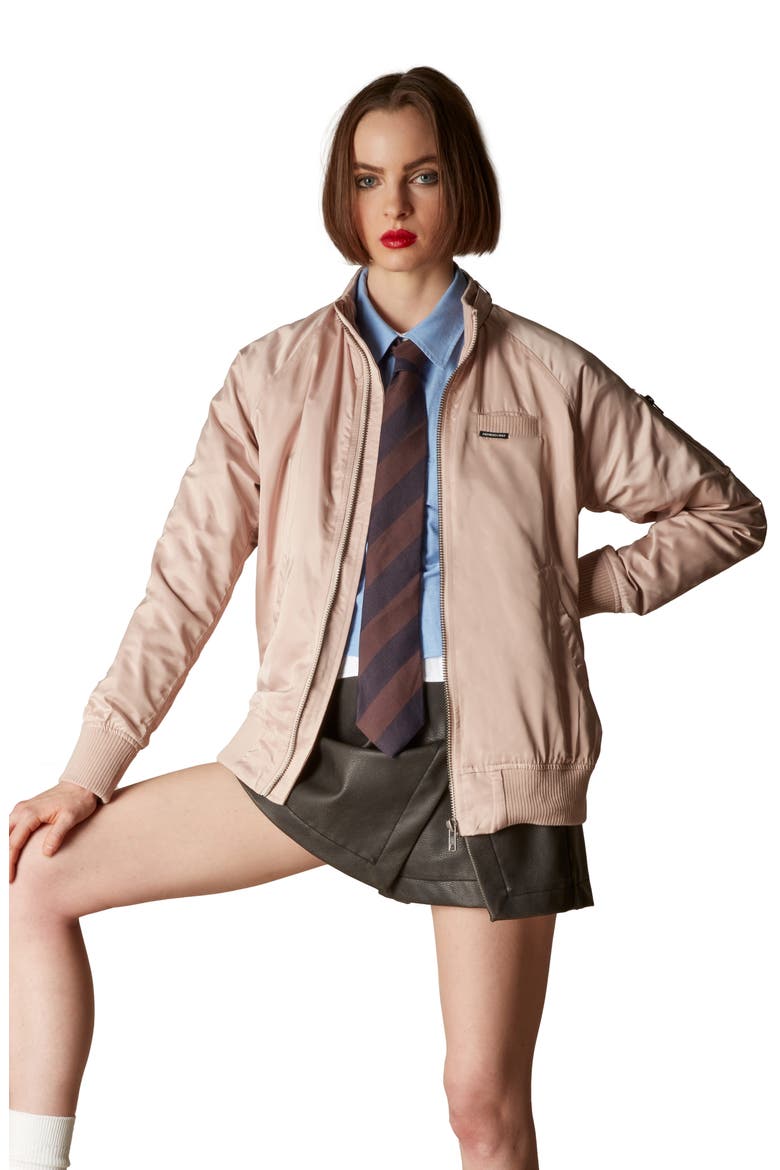 Women's Satin Bomber Jacket, Alternate, color, BRUSH