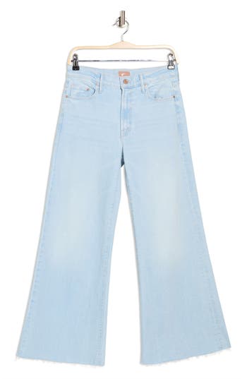 Mother The Twister Ankle Fray Wide Leg Jeans In Blue