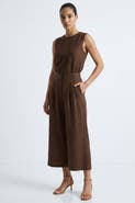 Exquise Owen Pocket Zipper Culotte Linen Pants