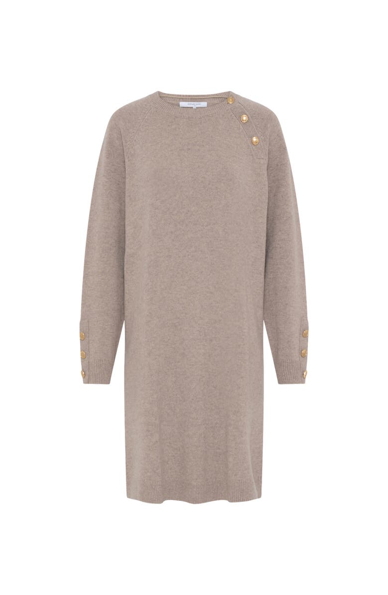 GERARD DAREL Loma Button-Shoulder Knitted Dress, Alternate, color, Sand