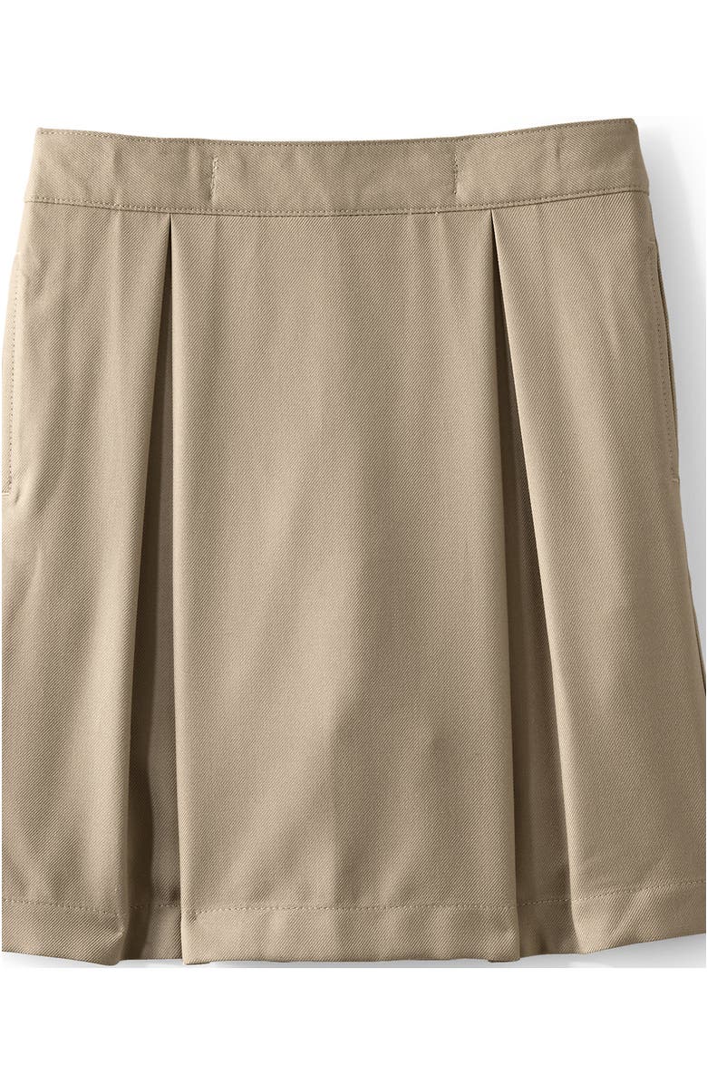 Lands' End School Uniform Girls Solid Pleated Skort Top of Knee, Alternate, color, Khaki