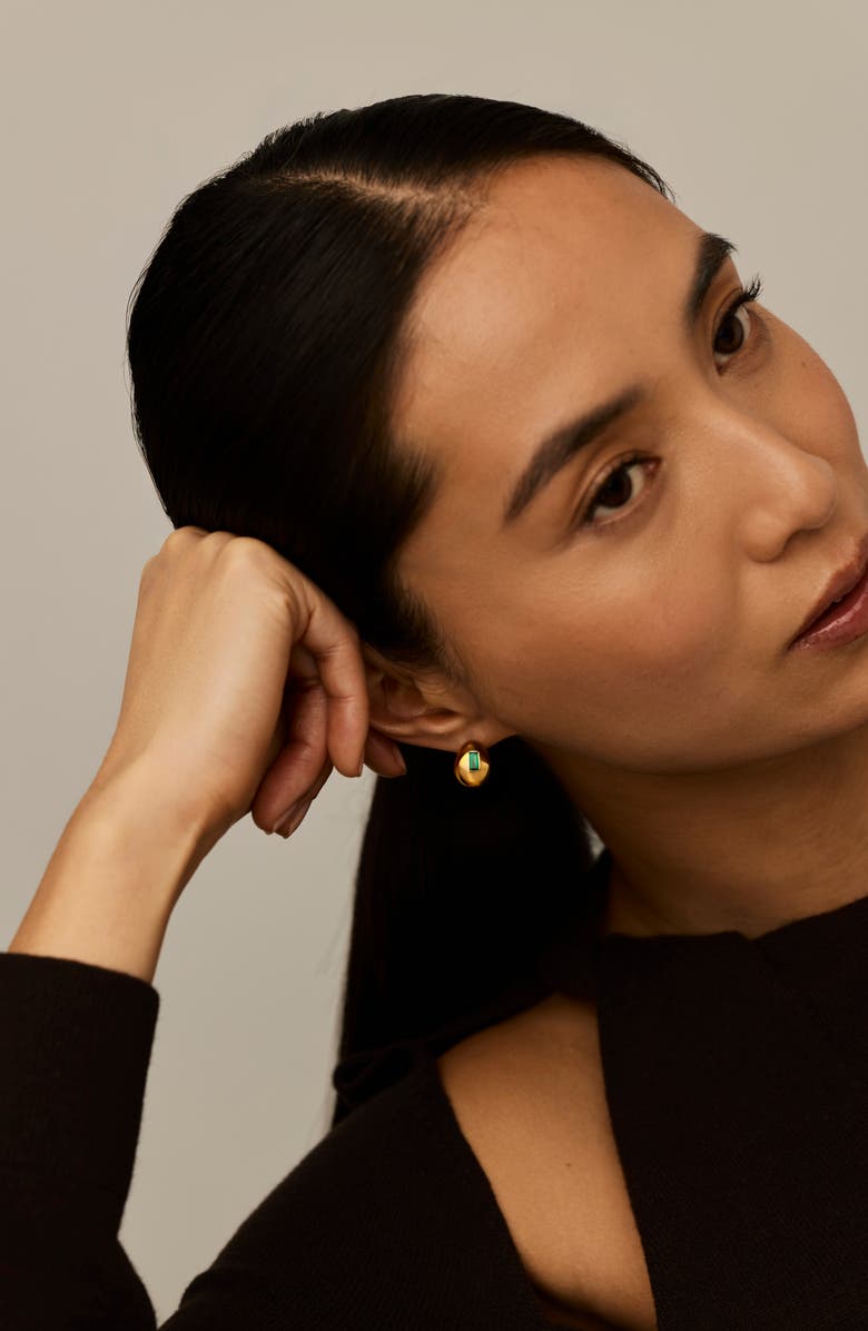 Missoma Molten Stone Dome Hoop Earrings, Alternate, color, Gold