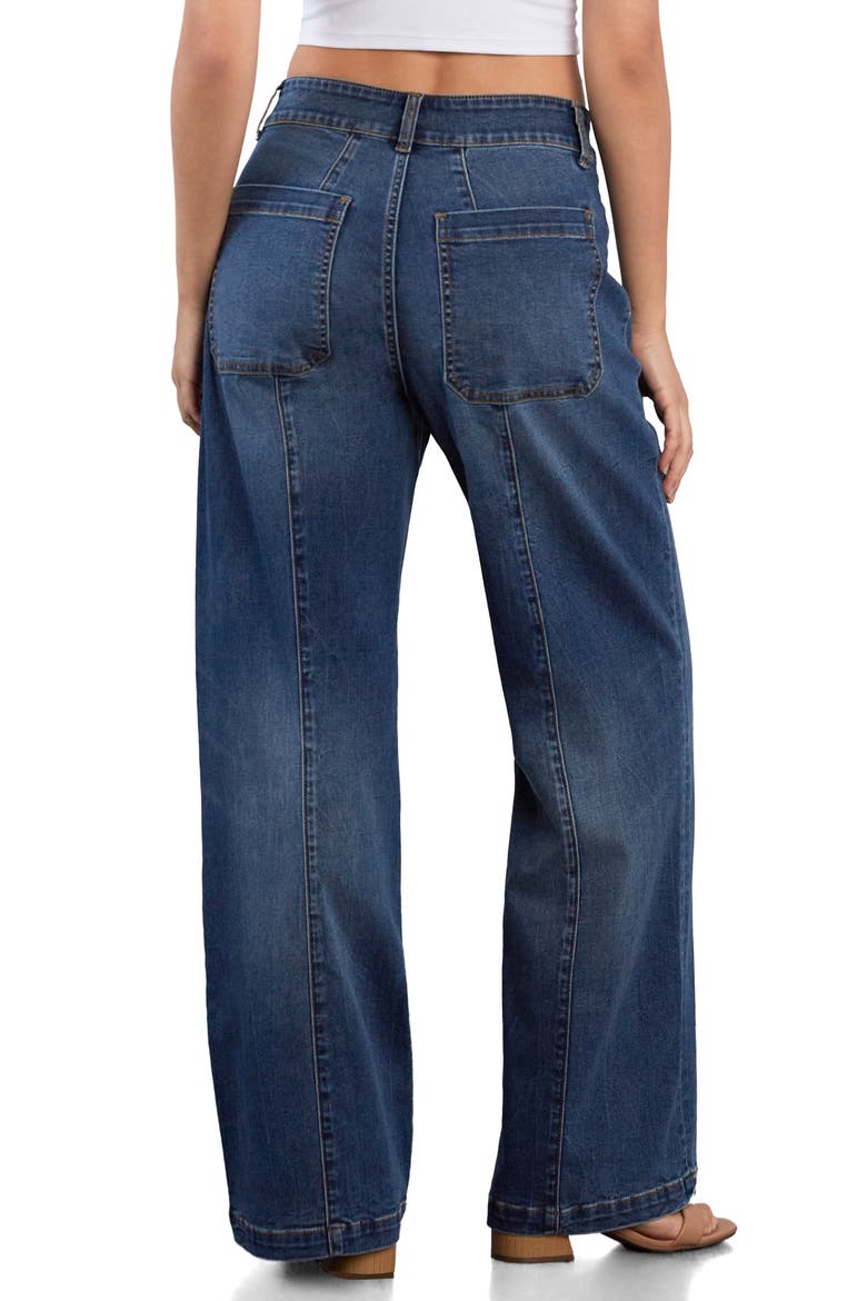 Patch Pocket Wide Leg Jeans, Alternate, color, DENIM PATCH