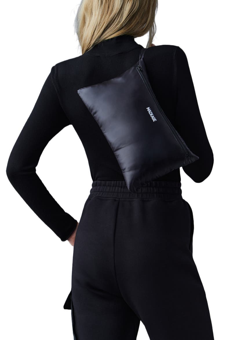 Wool Blend Coat with Leather Sleeves, Alternate, color, BLACK