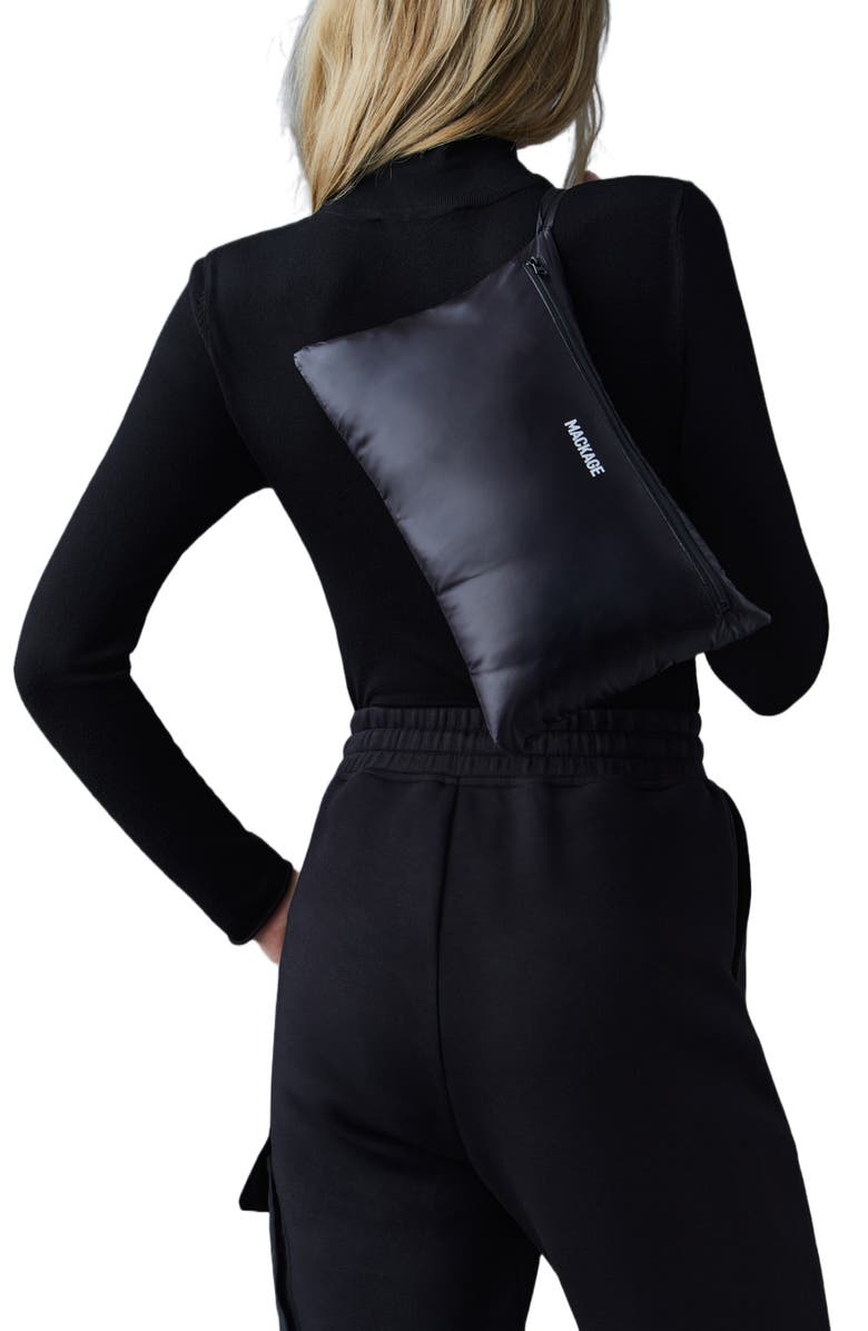 Mackage Wool Blend Coat with Leather Sleeves, Alternate, color, 