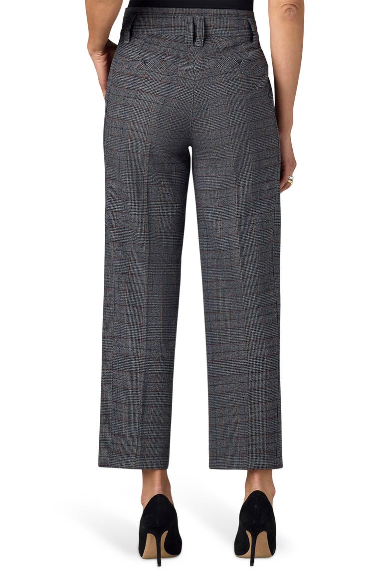 Skyrise Plaid High Waist Straight Leg Ankle Trousers, Alternate, color, CHARCOAL UMBER MULTI