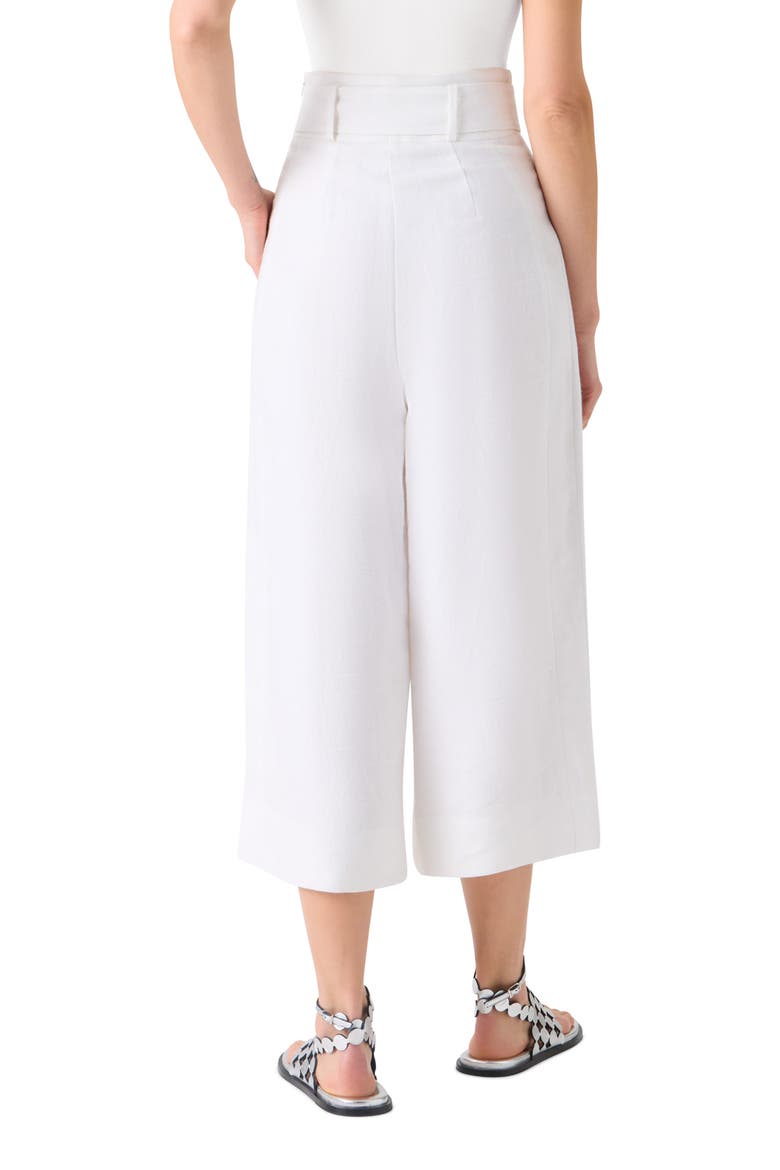 Fiorella High Waist Linen Culottes, Alternate, color, CREAM