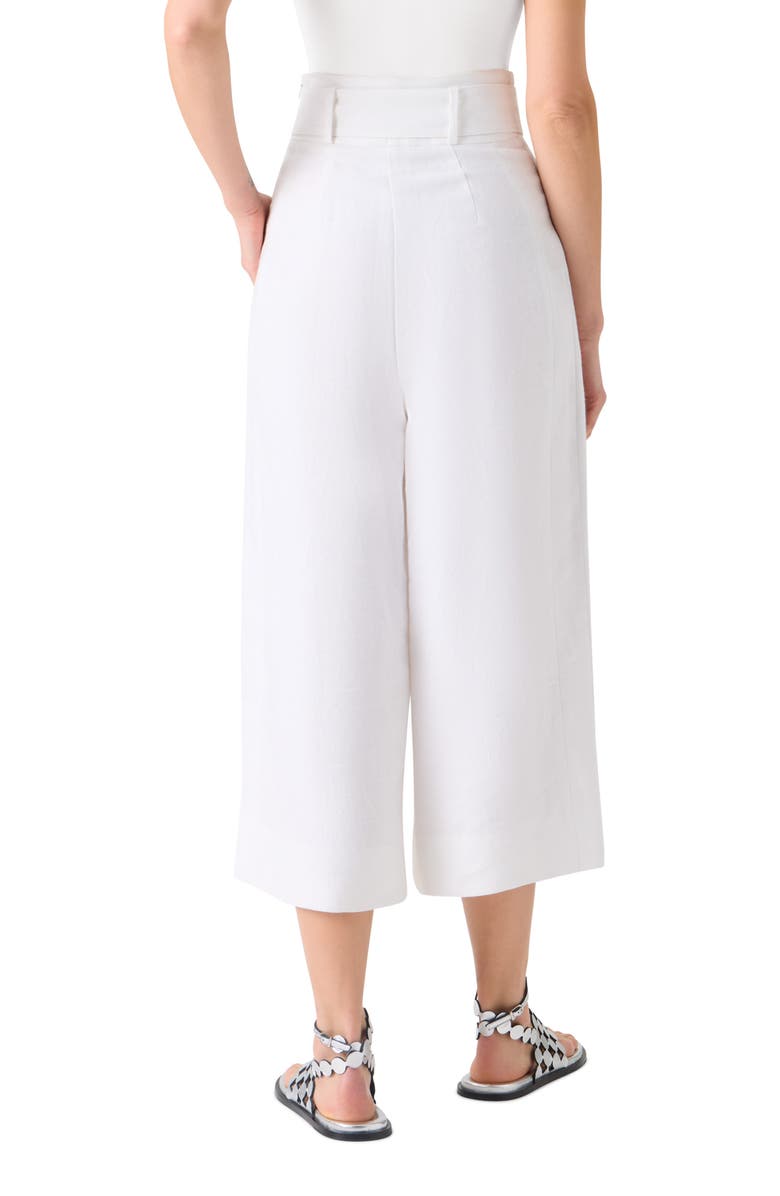 Akris punto Fiorella High Waist Linen Culottes, Alternate, color, Cream