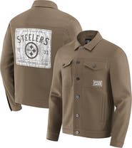 Darius Rucker Collection by Fanatics Men's Darius Rucker Collection by Fanatics Tan Pittsburgh Steelers Trucker Full-Button Jacket