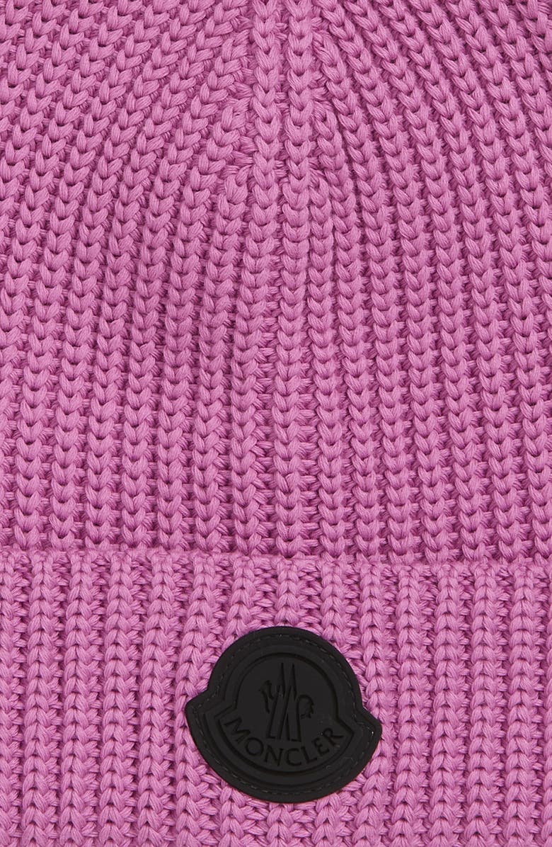 Moncler Ribbed Cotton Beanie, Alternate, color, Pink