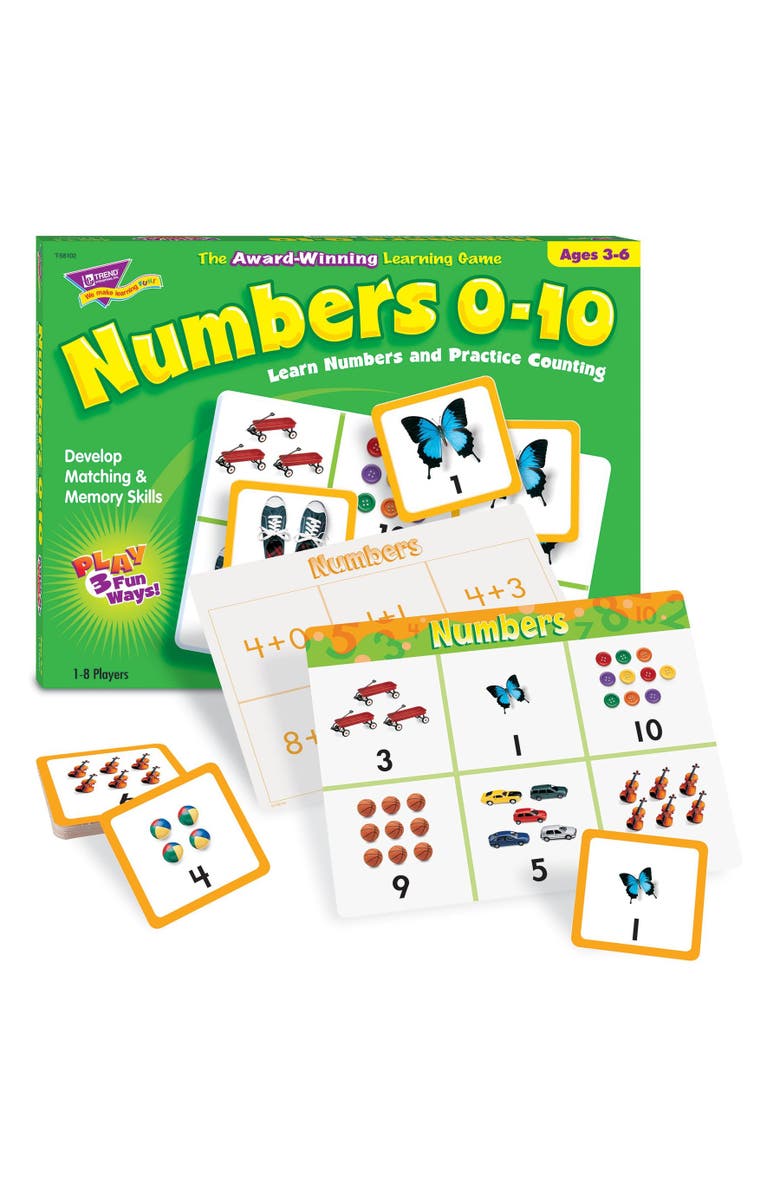 TREND Enterprises Numbers 010 Match Me Games, Kids Ages 3+, Alternate, color, Multicolored