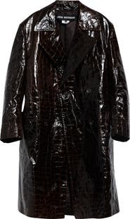 Junya Watanabe Croc Embossed Faux Leather Trench Coat