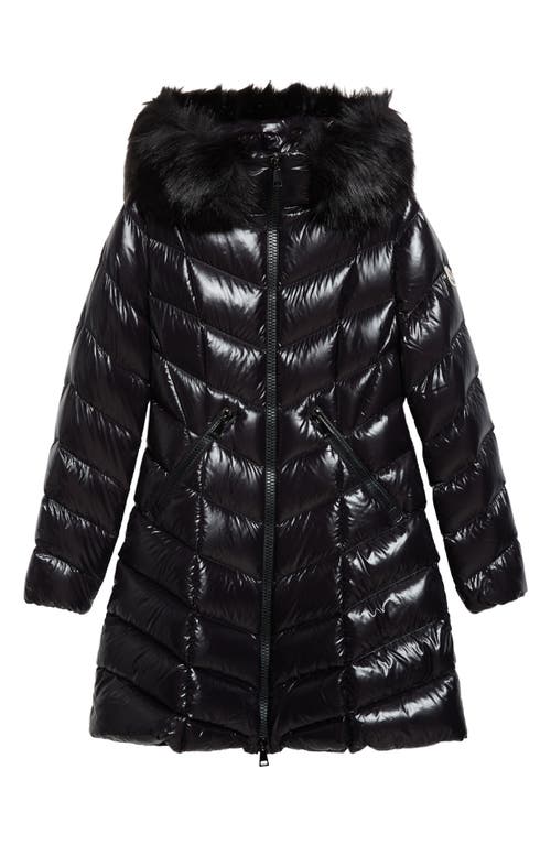 Moncler Fulmarus Hooded Down Puffer Jacket With Removable Faux Fur Trim In Black
